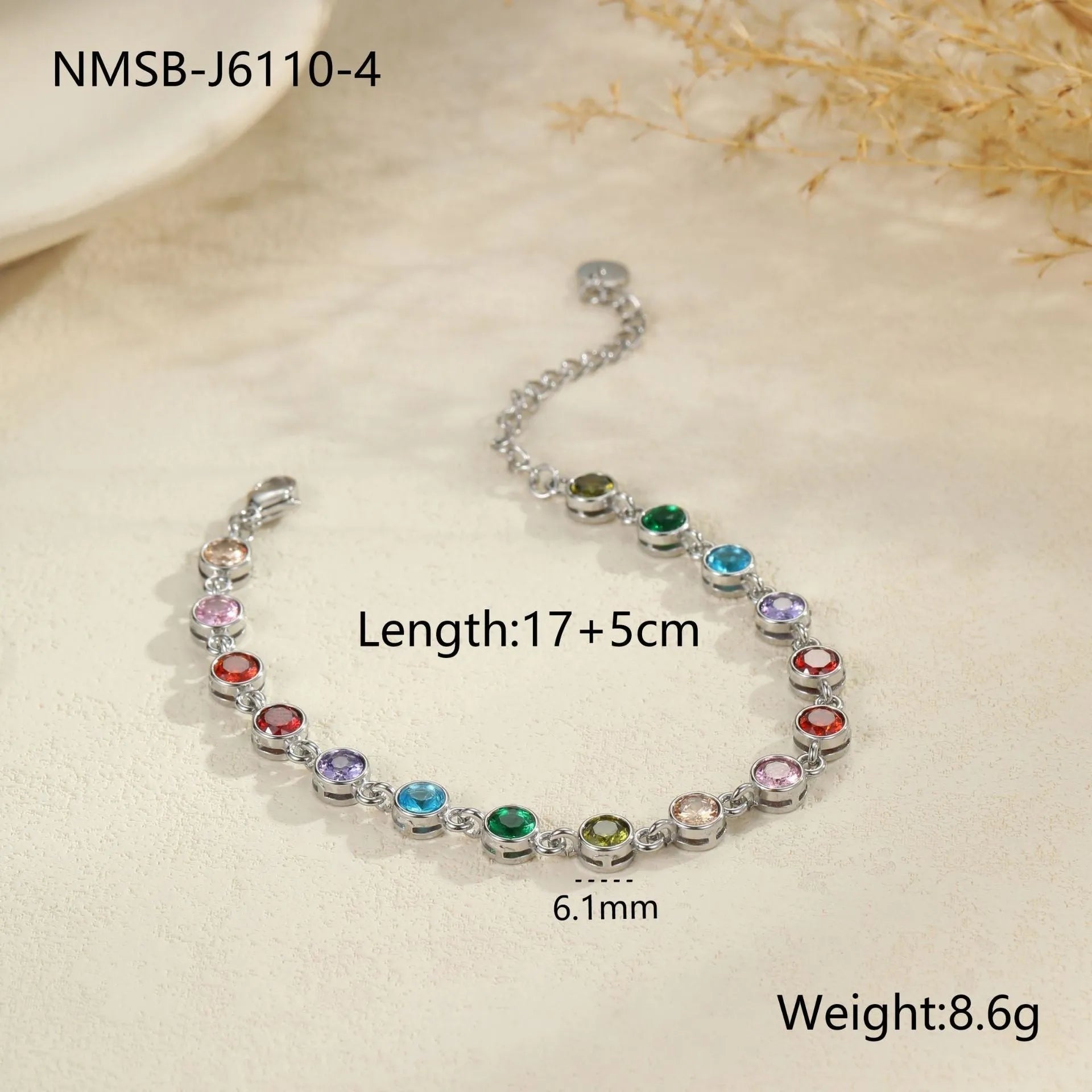 Geometric stainless steel women's bracelet with 18K electroplating in gold or silver colour