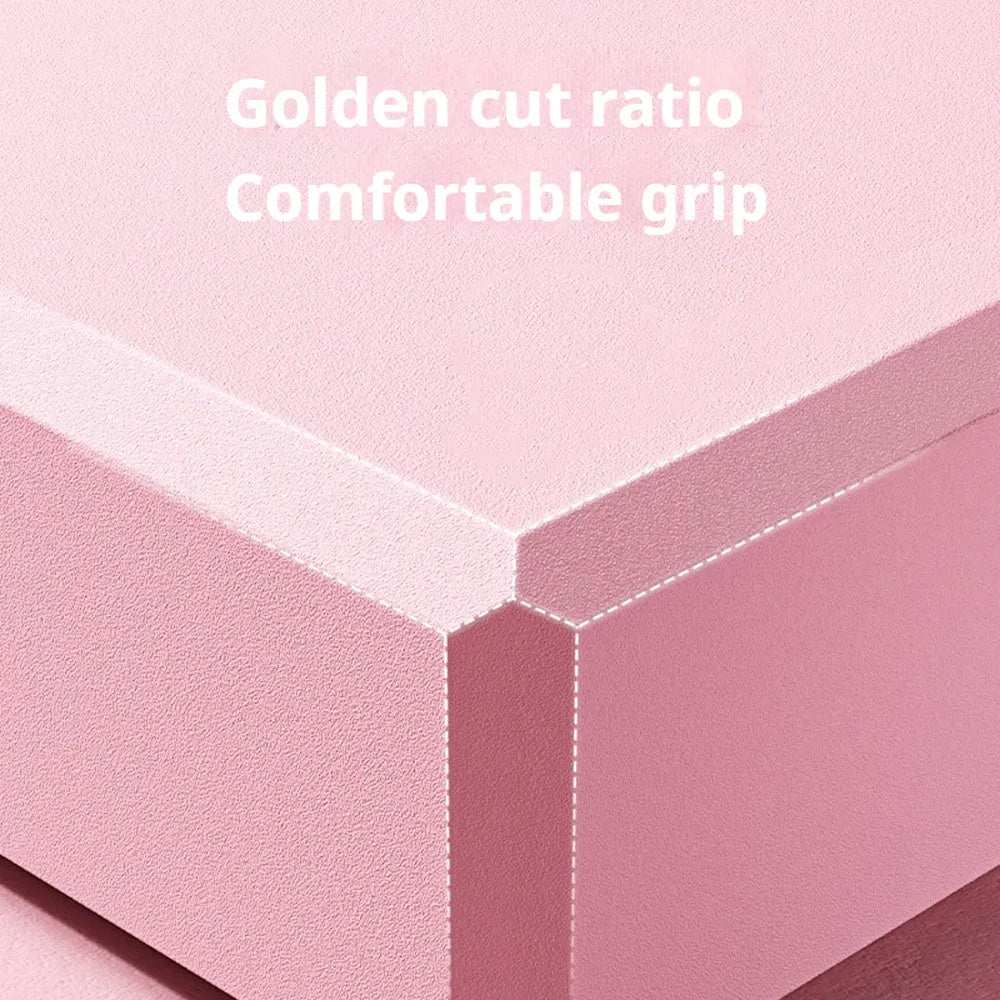 Solid colour EVA foam yoga block showing hexagonal facets and grip ridges