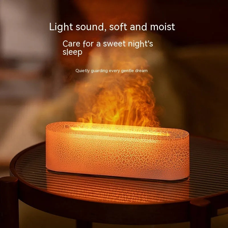 Square creative lava flame design desktop humidifier and aroma diffuser with USB plug