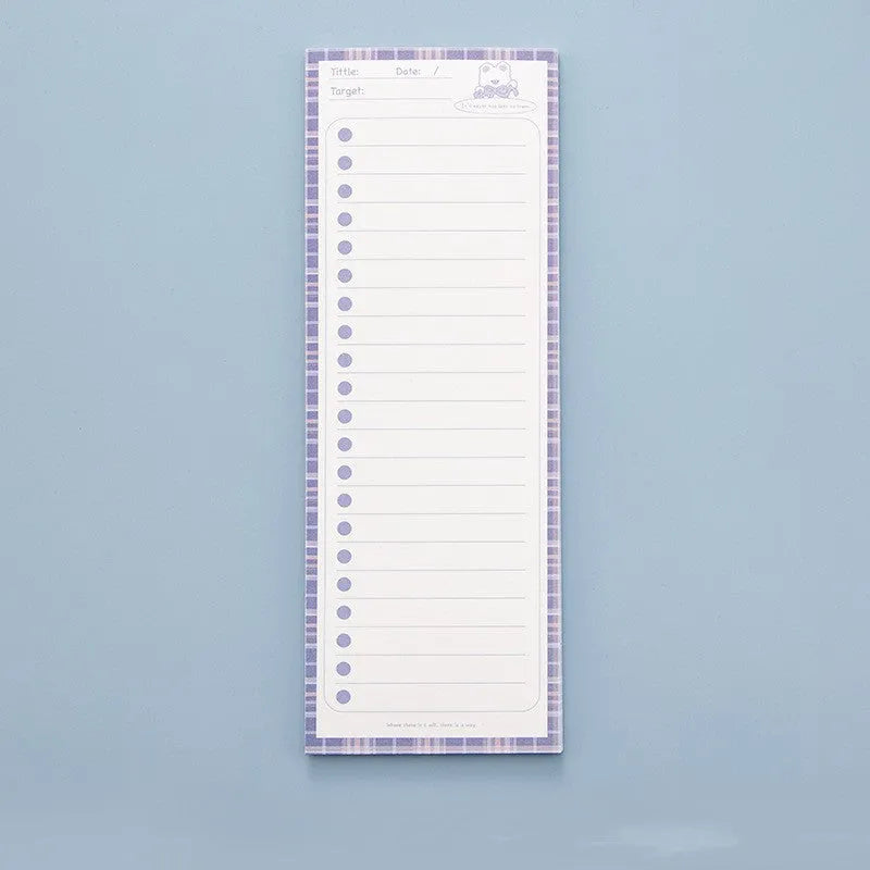 Cartoon sticky note notepad in plastic box showing bear design, 90mm by 248mm