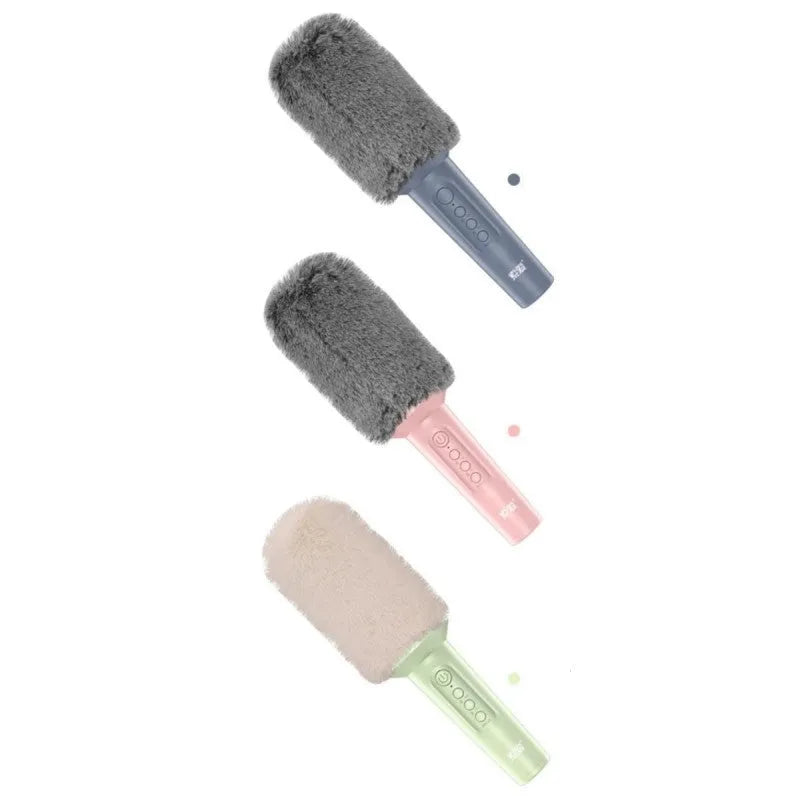 Bluetooth karaoke microphone in pink, blue and green colour options with USB connectivity
