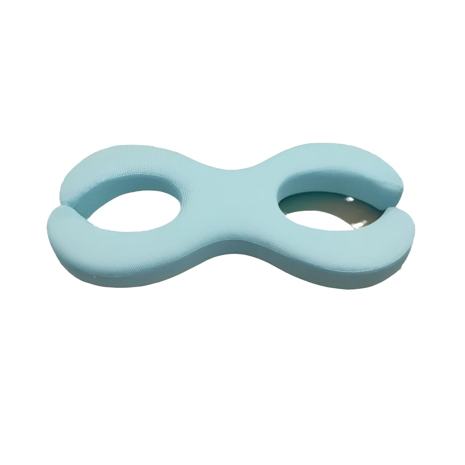 Cylindrical memory foam cervical traction pillow in cool blue colour showing 6cm and 9cm thickness options