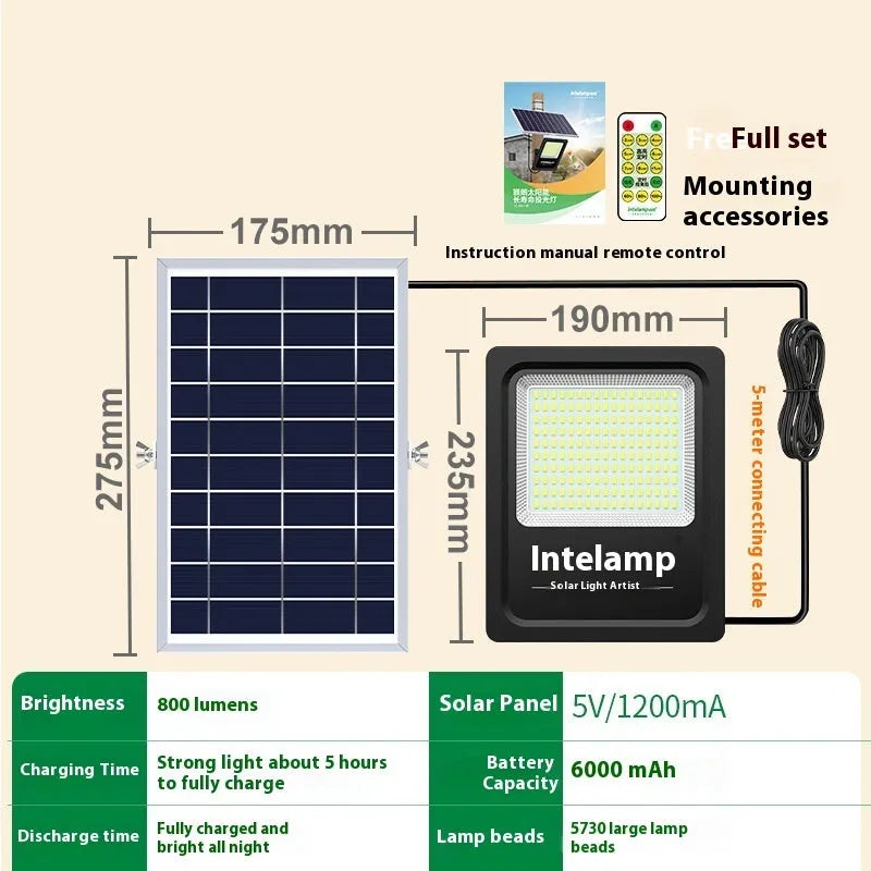 Outdoor solar-powered garden light with waterproof IP65 rating for courtyard and patio illumination