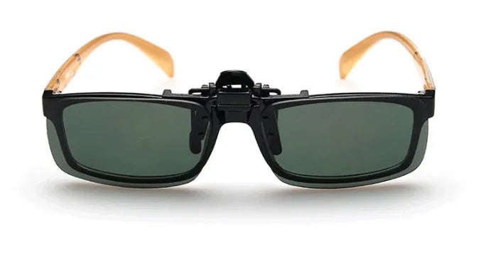 Clip-on night vision sunglasses for drivers with PC lenses in multiple colour options