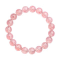 Natural white water strawberry quartz crystal bead bracelet with spherical 10mm beads on elastic.