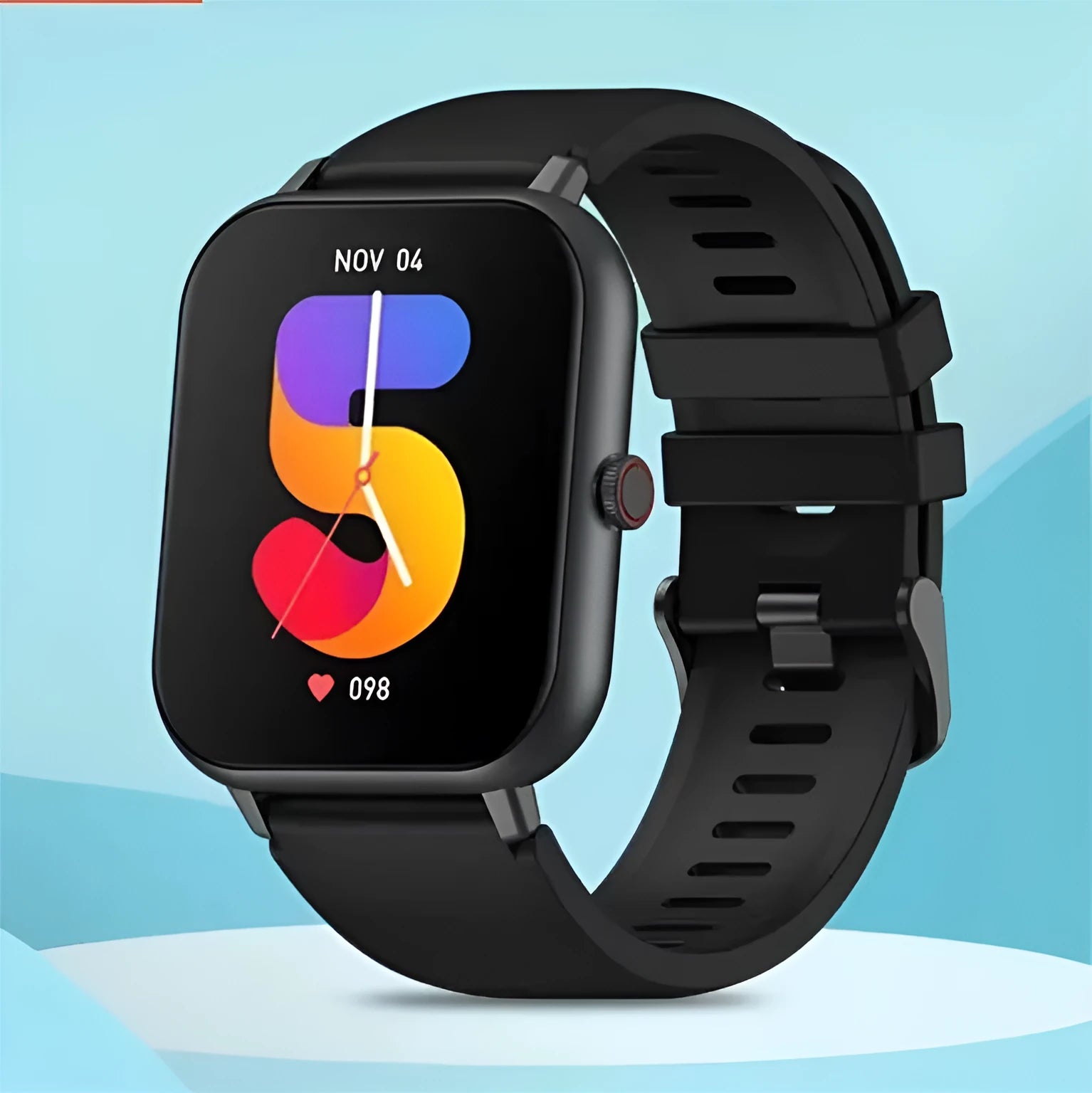 Bluetooth smart watch with heart rate monitoring and step counting on TFT touch screen display