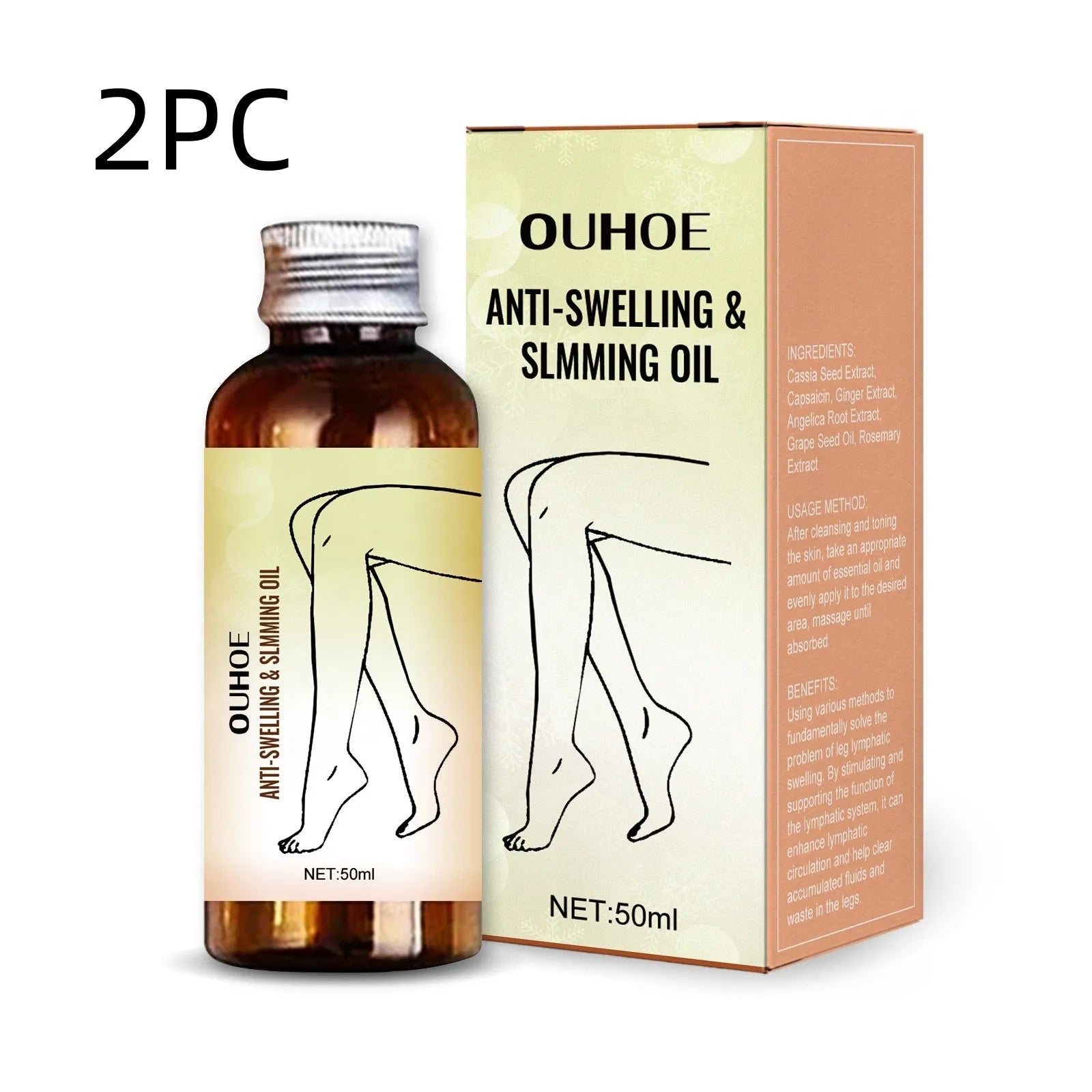 50ml bottle of moisturising body essential oil with botanical extracts