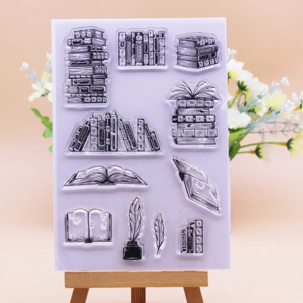 White seal pattern transparent silicone stamp measuring 11cm by 16cm for card making and crafts