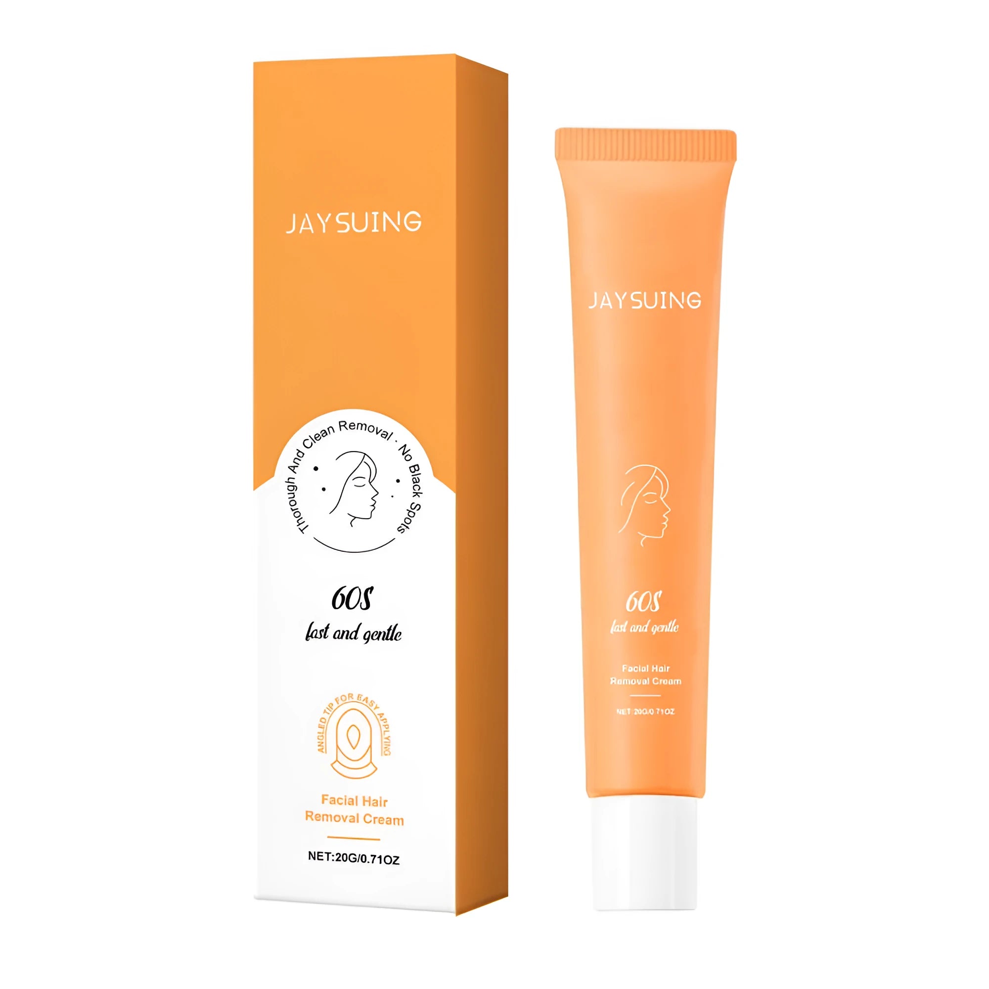 20g tube of facial hair removal cream with aloe vera and hyaluronic acid for sensitive skin