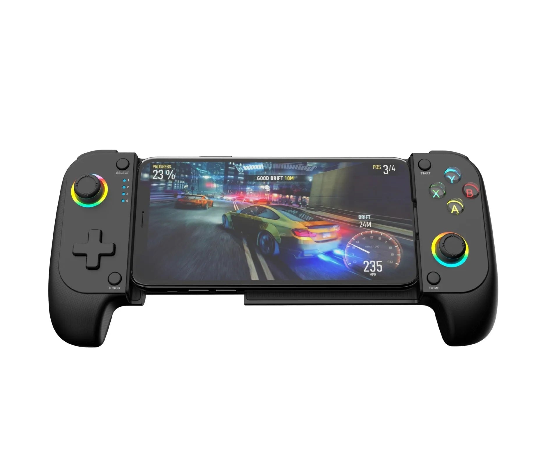 Bluetooth wireless mobile game controller for Android and iOS smartphones with USB-C charging port