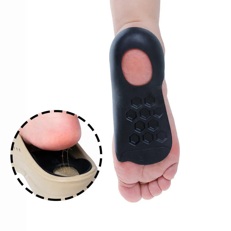 TPR arch support varus correction insole in white, black, and skin colour options.