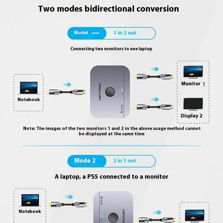 Grey alloy cable separator for HD computer audio video to television line conversion