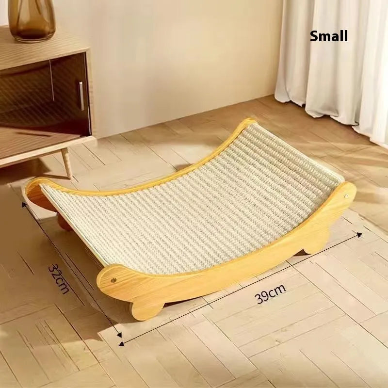 Sisal cat scratch board with woven blanket surface in pastoral style design