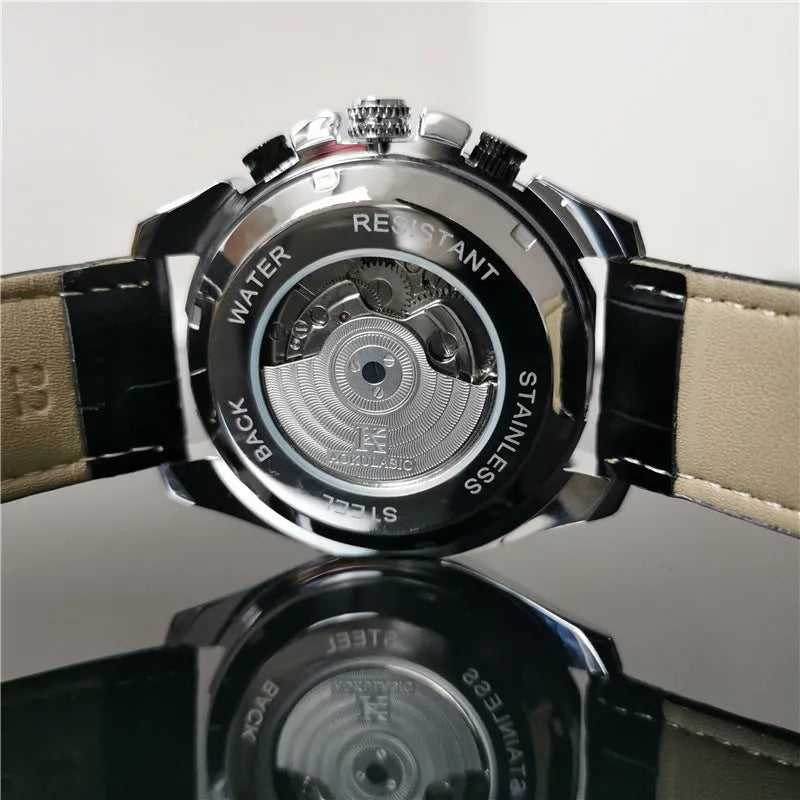 Men's automatic mechanical watch with 12mm thickness case in multiple colour combinations