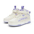 Children's outdoor sneakers with buckle fastening in beige green, blue, white powder, or white and purple colours