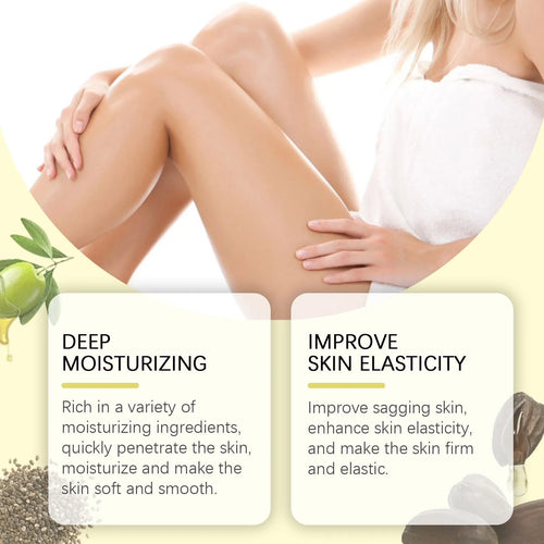 Body care set with skincare oil and moisturising cream for nourishing firming massage treatment