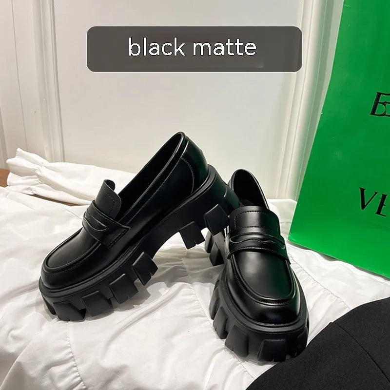 British style wide fit loafers with patent leather upper and muffin base heel in available sizes 32-43