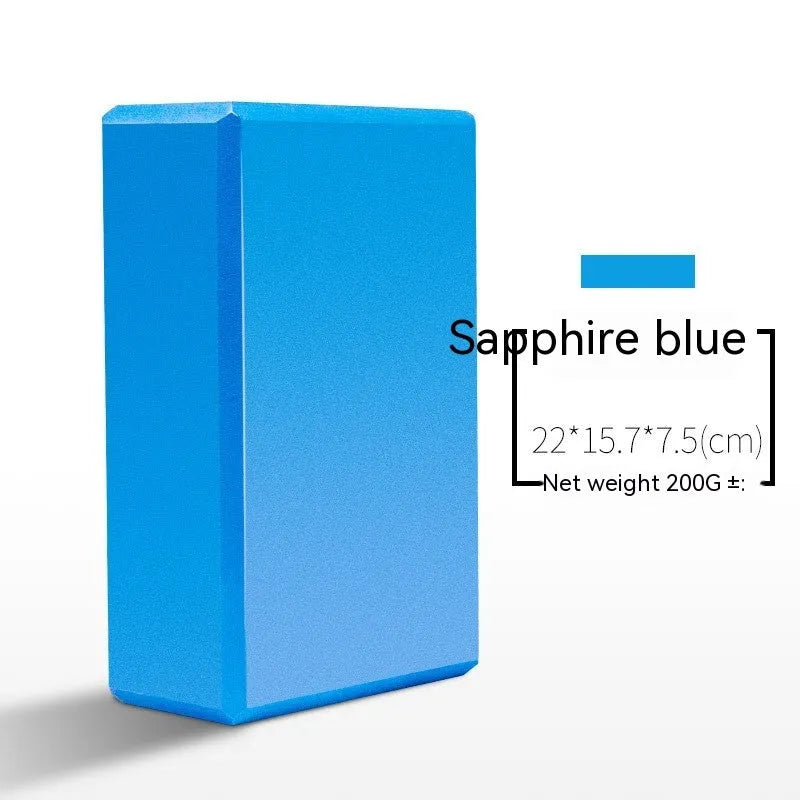 High-density EVA yoga block in a selection of solid colours and printed designs.