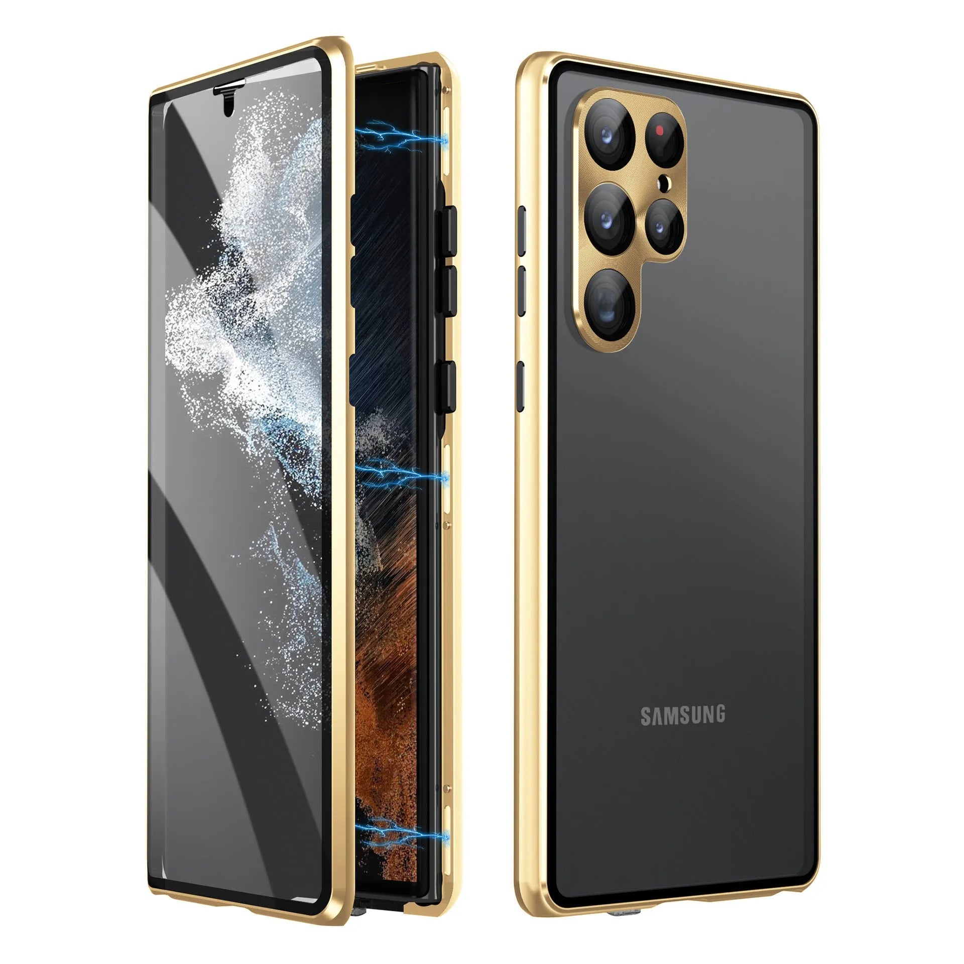 Magnetic king phone case with peep-proof mirror for Samsung Galaxy S24 Ultra in multiple colours