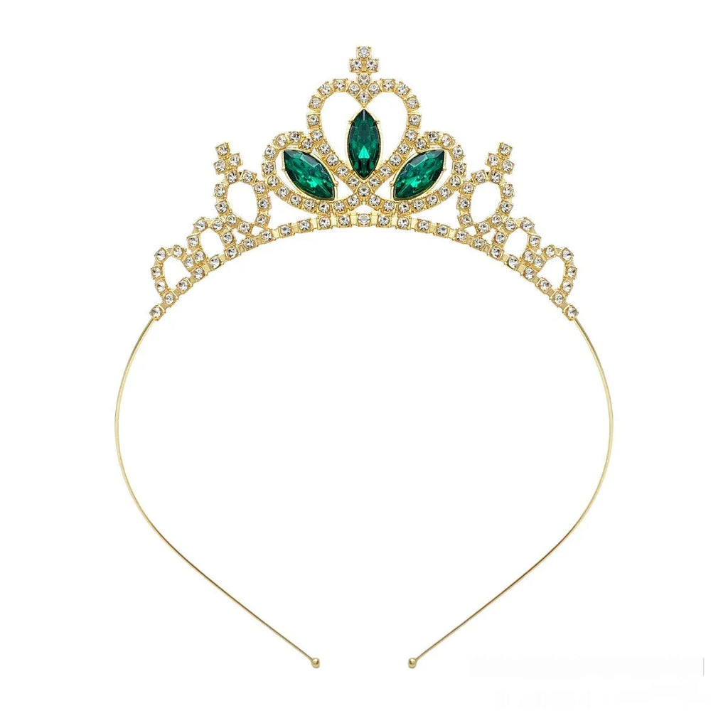 Girl's alloy princess crown with electroplated finish and crystal diamond decorations
