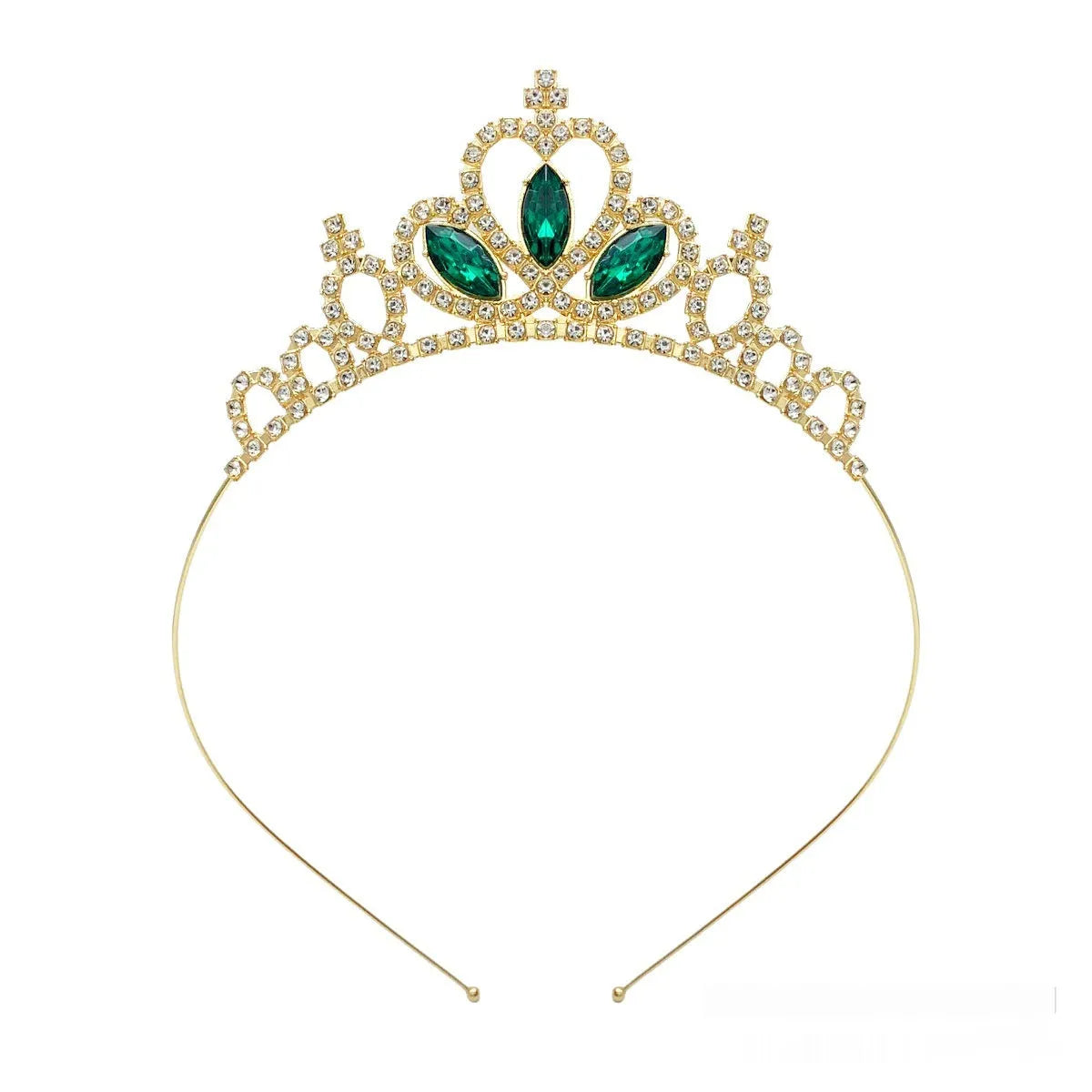Girl's alloy princess crown with electroplated finish and crystal diamond decorations