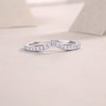 Moissanite wedding ring set on S925 silver with platinum plating, ring size 7, with gift box and GRA certificate