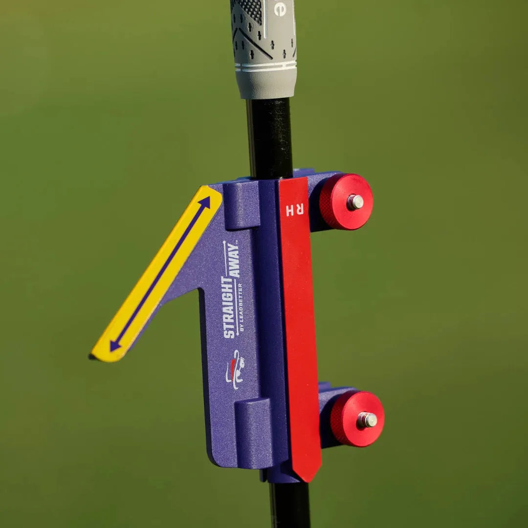 Golf swing plane simulator trainer with plastic construction shown from practice angle