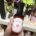 Pomegranate skincare six-product set showing cleanser, moisturising water, milk, essence, cream, and eye cream