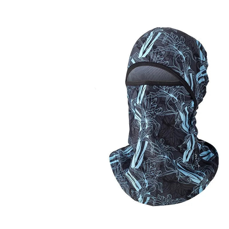 Cotton motorcycle head cover in street-style dome cap design with matching gloves