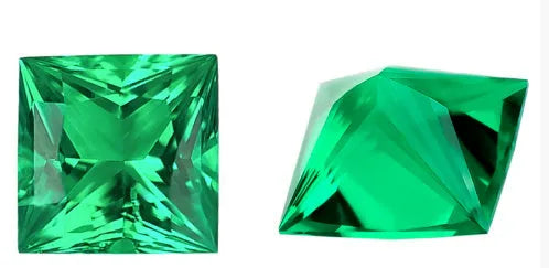 Columbia green cultivated emerald loose stones showing round and rectangular grandmother cuts in various sizes