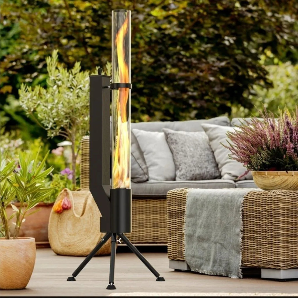 Vertical iron rocket furnace wood burning heating stove for courtyard use