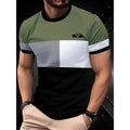 Men's loose fit short-sleeved t-shirt with digital 3D striped printing in casual style