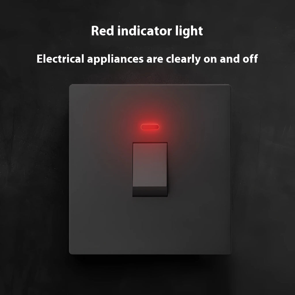 High-current illuminated switch socket for water heaters and air conditioners in gold, grey or white