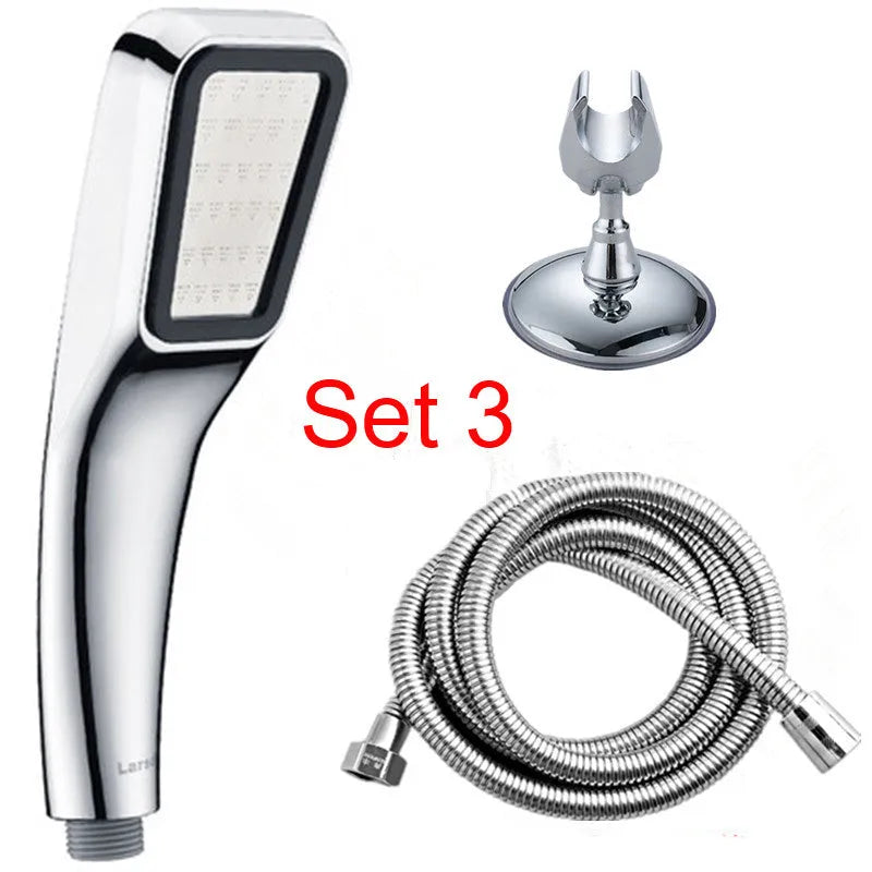 Orange hand-held pressurised shower set with rain function for home bathrooms