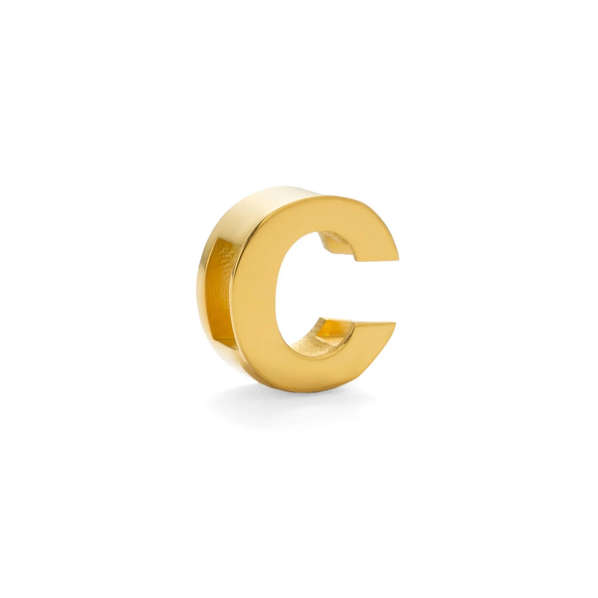 Gold titanium steel necklace with a letter A charm on a 40.5cm chain.