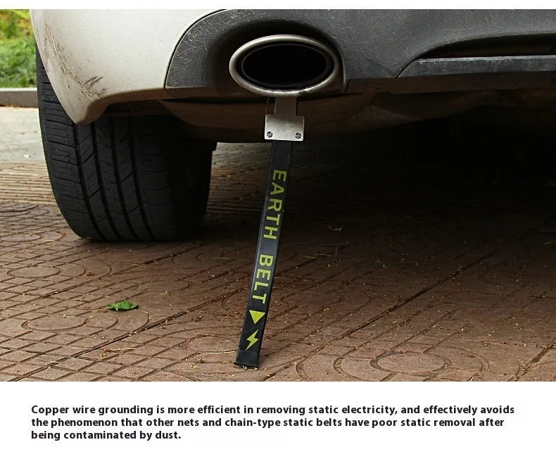 370mm black car electrostatic belt with copper wire core for saloon SUV van static prevention