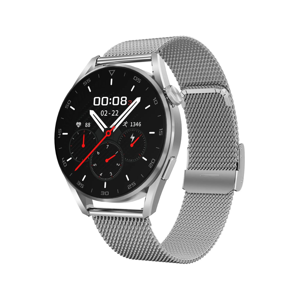 Smart watch with Bluetooth call and QR scanning on 1.3 inch IPS touchscreen display with metal wristband
