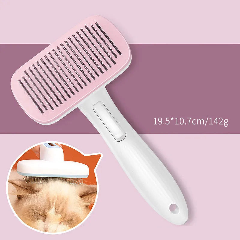 Automatic pet hair removal comb for dogs and cats in blue colour option