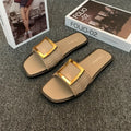 Women's summer flat slippers in apricot colour with PVC sole