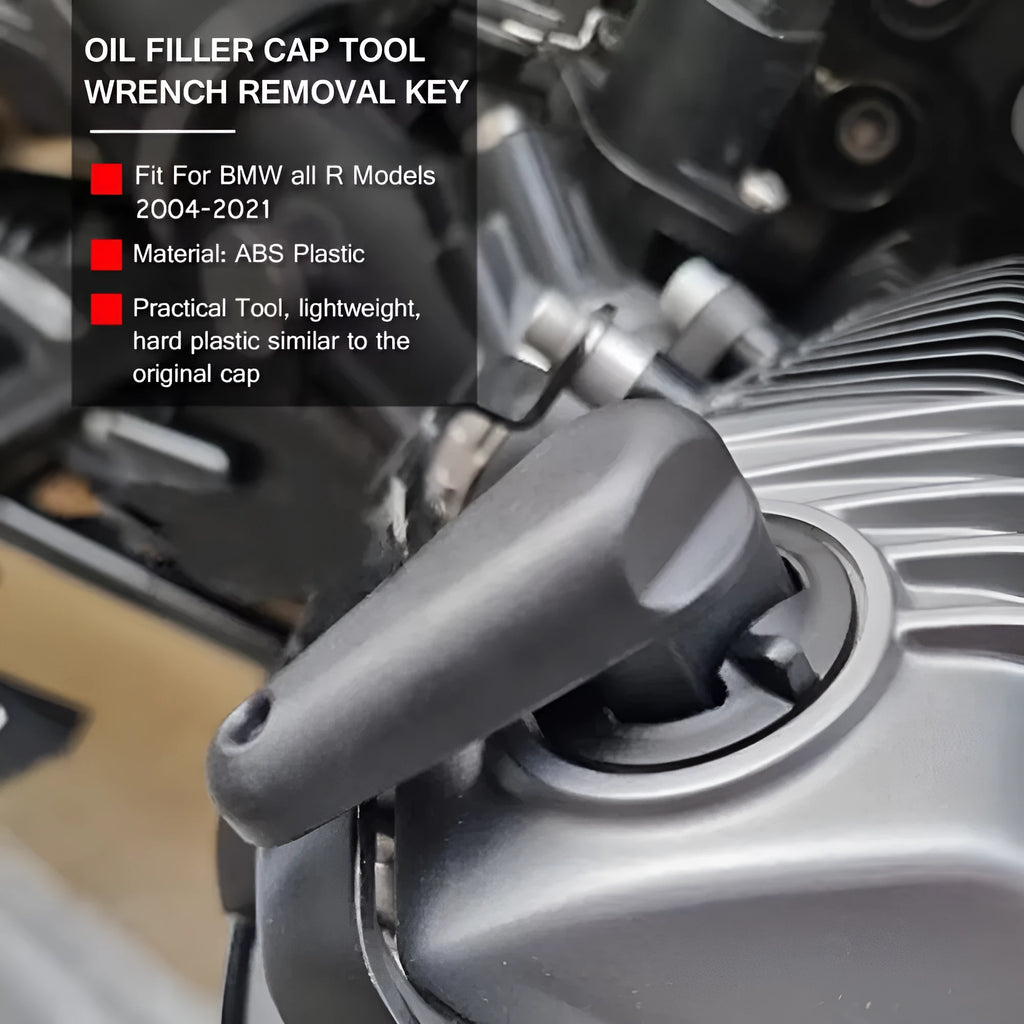 Black quick release wrench for BMW motorcycle oil caps tool-free removal