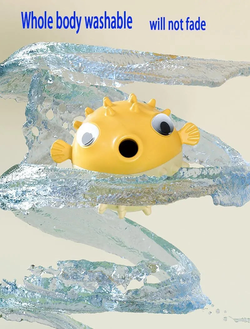 Green fish-shaped dog chew toy with treat dispensing hole and textured surface