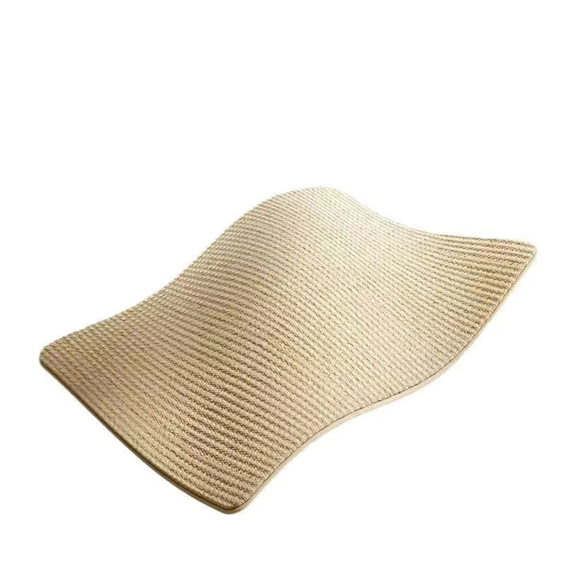 Sisal cat scratch board with woven blanket surface in pastoral style design