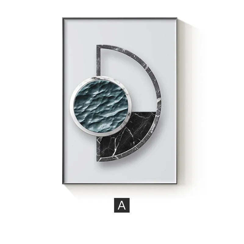 Abstract geometric pattern canvas wall painting in multiple size options