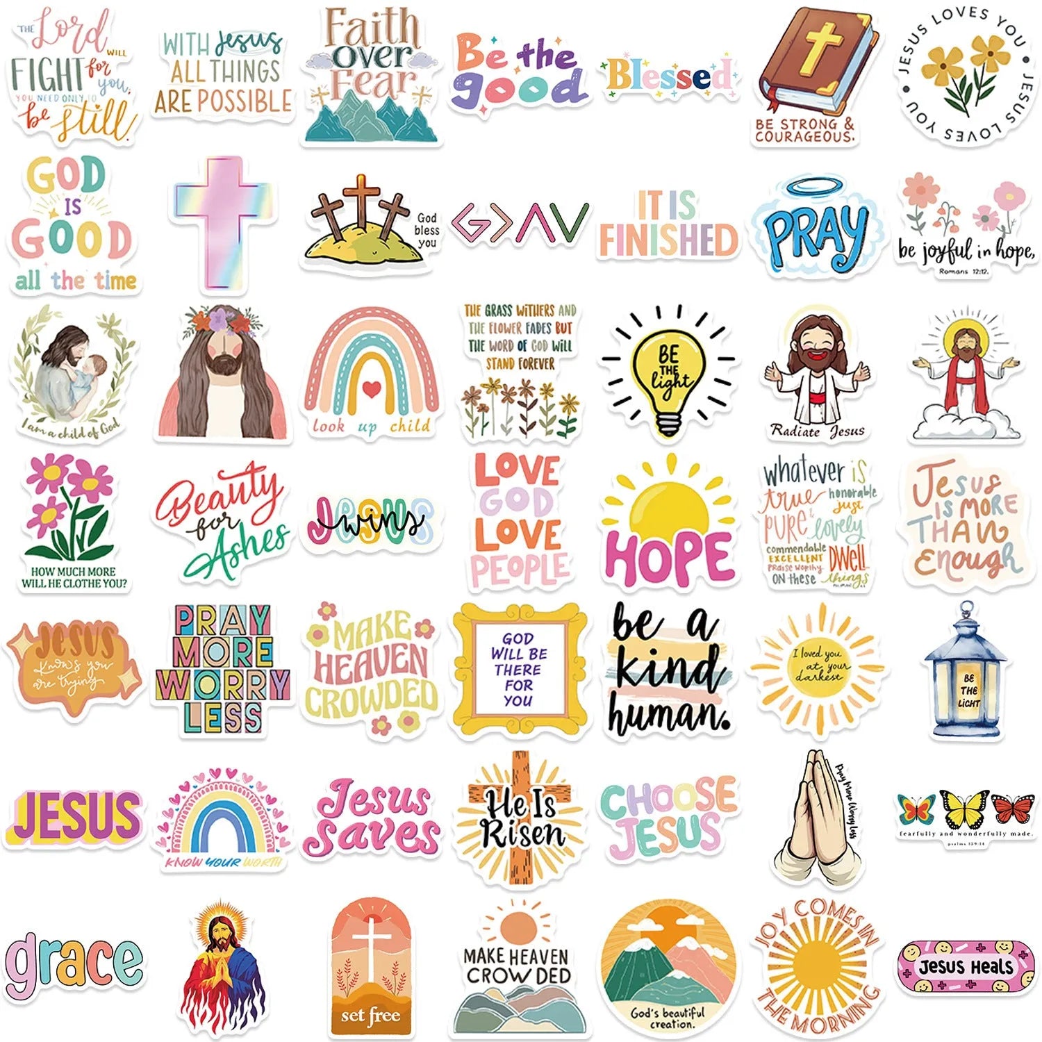 Assortment of 50 printed graffiti design vinyl stickers for personalising laptops and water bottles.
