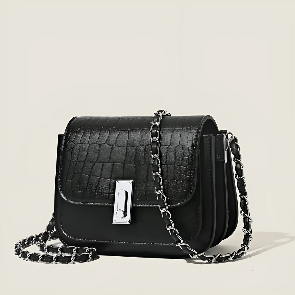 Soft PU leather women's shoulder bag with mobile phone compartment in black, white or green