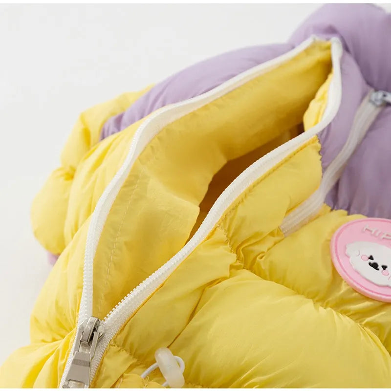Macaron blue thickened cotton zipper pet jacket for small dogs and cats