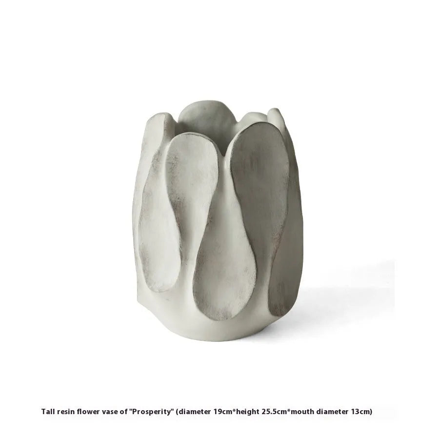 Irregular shaped ceramic vase in magnesium clay for flower arrangements