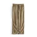 Khaki polyester baker pants for men, old money style straight leg trousers