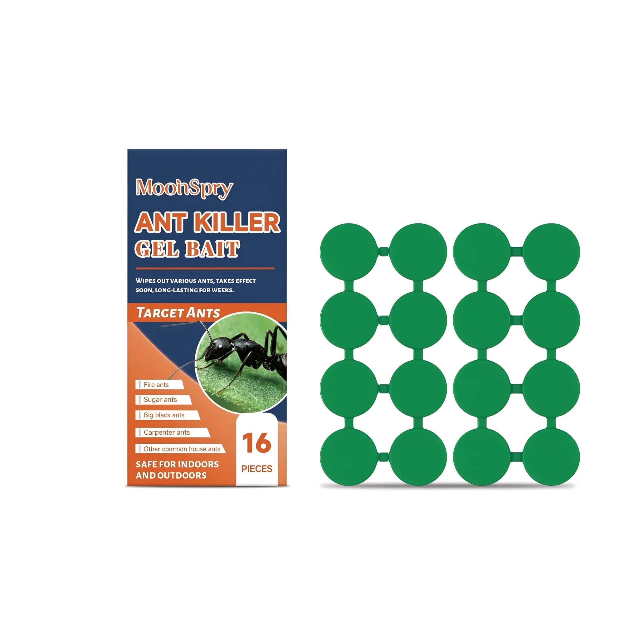 Ant killer gel bait 16 pack box with sugar-based formula for indoor ant control