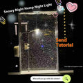 DIY snowy landscape night light with LED snowflake effects for Christmas desktop decoration